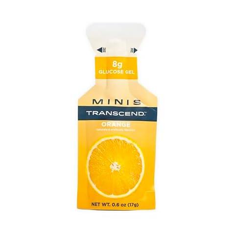 Transcend Foods Mini Orange Gel (.6 oz, Pack of 12) Fast-acting Carb Gel Orange Flavor – Travel Size, Caffeine Free, Gluten Free Cover