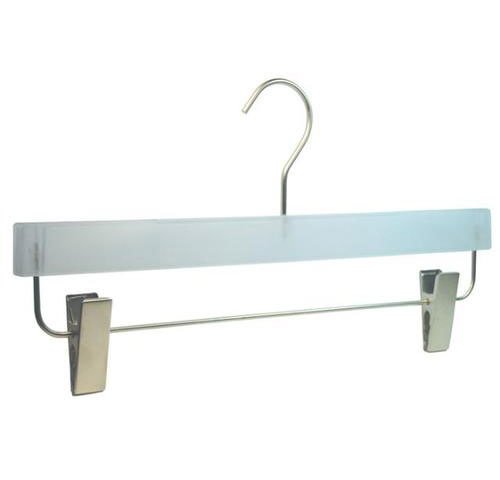 The Shopfitting Shop Deluxe Wooden BLACK WHITE WALNUT Coat Hangers Clothes Trouser Clip and Bar Hanger (25, White)