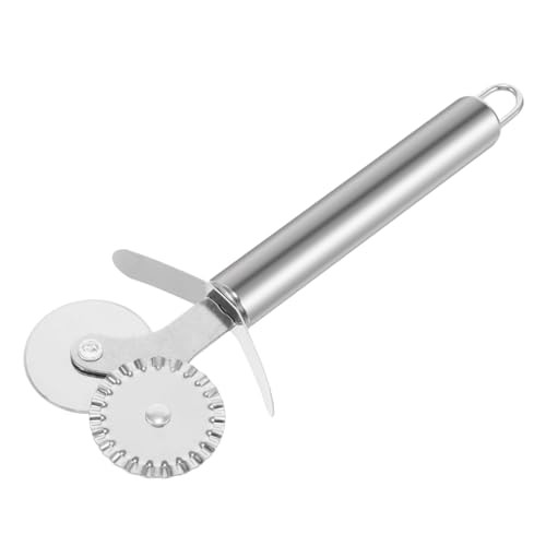 SHOWERORO Double Headed Stainless Steel Pizza Cutter Wheel Multifunctional Pastry Slicer Gadget for Baking and Pizza and Easy to Clean Kitchen Tool