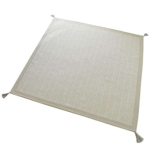 グラムスタイル ラグ カーペット インド綿 100% 洗える 2畳 185×185cm ウレタン入り 床暖房対応 ヘリンボン ホワイト
