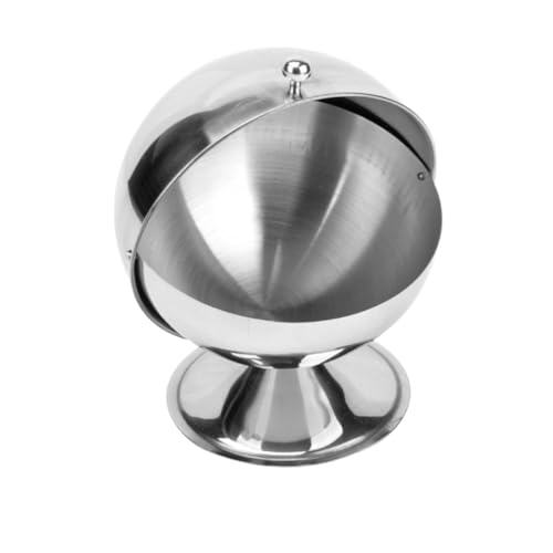BRIGHTFUFU Spherical Condiment Container Candy Jar Salt Bowl Coffee Bean Container Condiment Pots Candy Storage Jar Seasoning Sugar Holder Coffee Container Salt Cellar Bowl Cookie Jar Silver