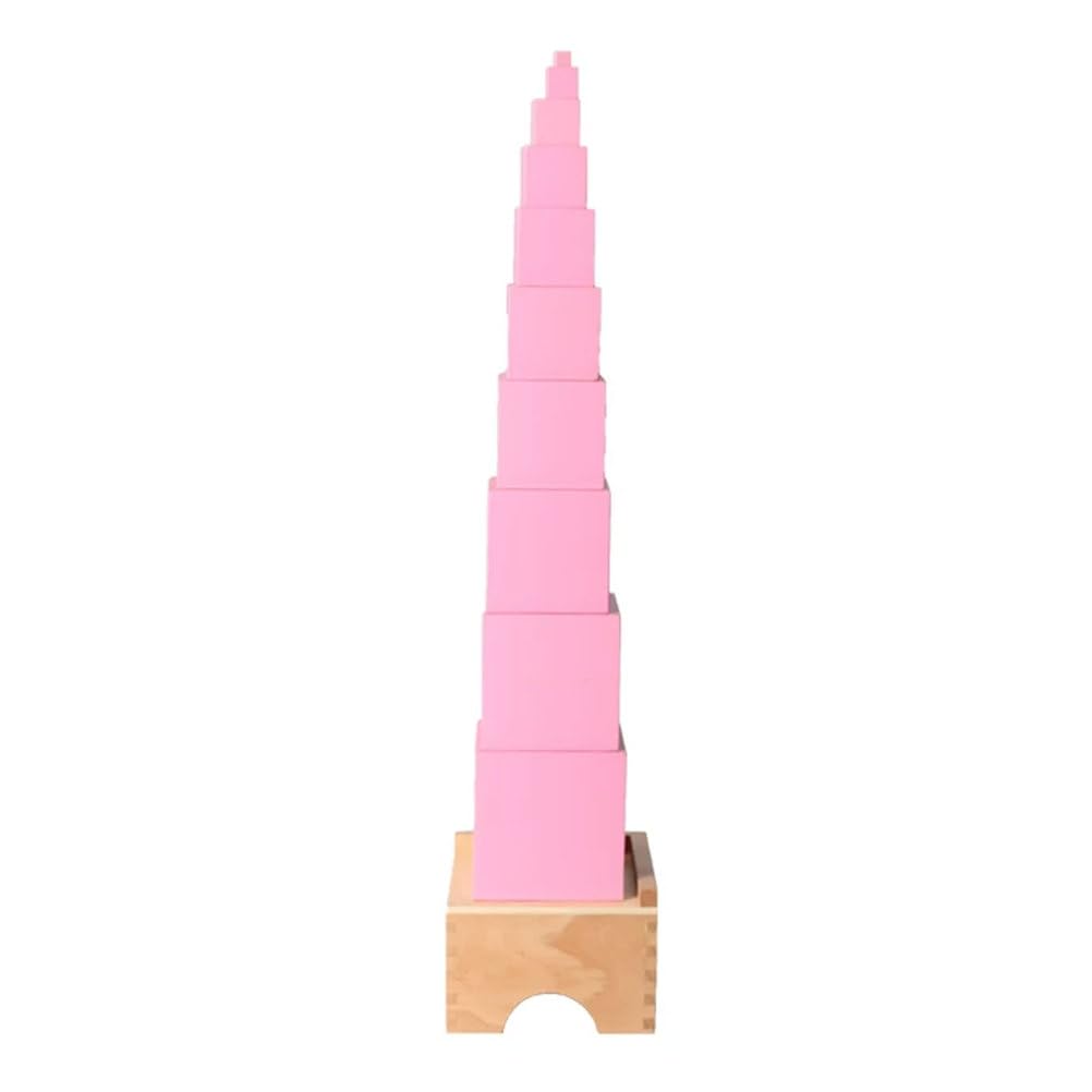 ttnmrc Montessori Teaching Aids Professional Version Pink Tower Senses Enlightenment Early Education Toys