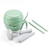 Set di macinazione multifunzione per alimenti per bambini, 6 in 1, con spremiagrumi, filtro, ciotola, materiale per uso alimentare, design impilabile (verde)