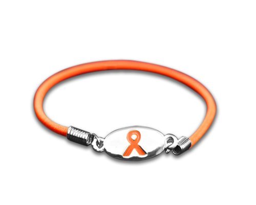 Bracelet ruban orange pour sensibilisation leucémie sclérose en plaques