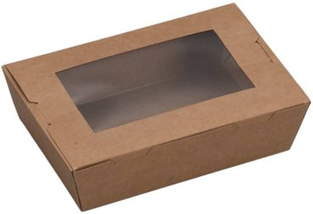 Amazon|【弁当容器】窓付きランチボックス(S)クラフト (50枚 Amazon|【弁当容器】窓付きランチボックス(S)クラフト (50枚