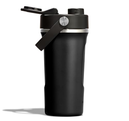 Image of Hydro Flask Shaker Bottle - Insulated Stainless Steel Gym Bottle for Pre Workout & Protein 24 Oz Tonal Black