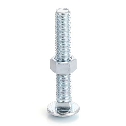 Yaocom 1 Pack Carriage Bolts with Nuts 3/8 x 3-1/2 Inch, Silver