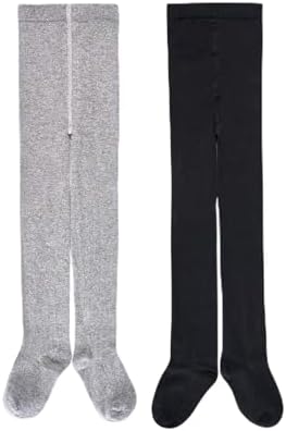 Dagi Aksesuar Kız Çocuk 2'li Külotlu Çorap, Pamuklu, Örme, Grimelanj / Siyah, 26-28 - Görsel 1