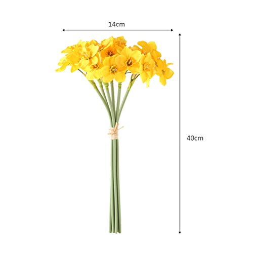 Hidyliu JJ0178140_YE Artificial Daffodils Flowers 6Pcs Yellow Silk Narcissus Flower Bouquets Diy Simulation Daffodil Decorations thumb #1