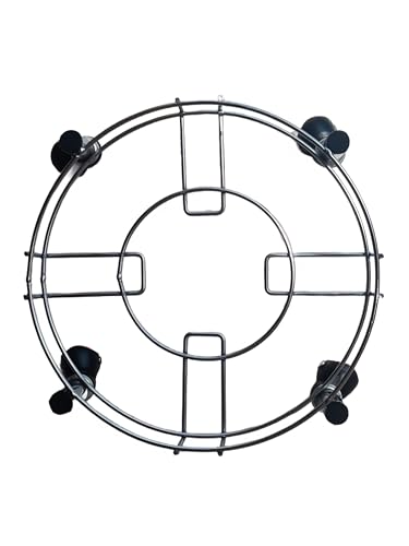 Image of BIRDWING Red Heavy Stainless Steel Gas Cylinder Trolley with Wheels | LPG Cylinder Stand |LPG Gas Cylinder Trolley with 4 White Prime Wheels, 2 Piece