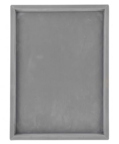 Image of Velvet Jewellery Display & Beading Tray | 12 x 9 Inch Organizer Tray for Necklaces, Bracelets, Cosmetics & Craft Storage | Soft Velvet Finish, Durable & Multipurpose (Pack of 1) (Grey)