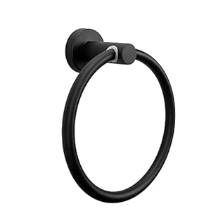 NearMoon Moderner Edelstahl-Handtuchring Mattschwarz