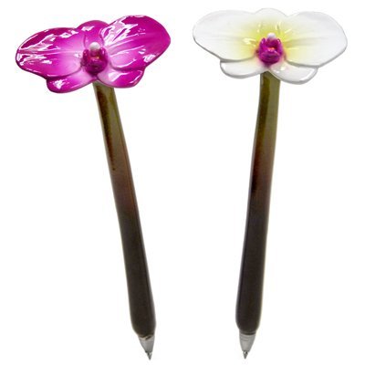 Xonex Orchid Flower Ballpoint Single Pen (10712) In Our Choice of Pink or White
