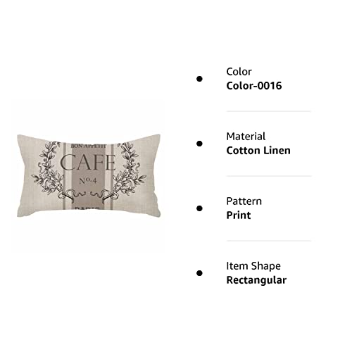 Ibiliu Throw Pillow Covers Modern Vintage French Cafe Cushion Pillow Case Home Decor Pillowcase 12X20 Inches #TOP6