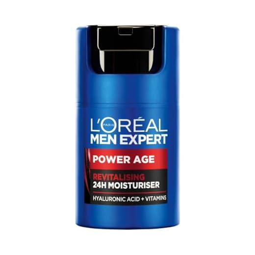 L'Oréal Crema hidratante para hombre, Antiarrugas y antienvejecimiento, Con ácido hialurónico hidratante para el envejecimiento, Para pieles secas y apagadas, Men Expert Power Age, 50ml