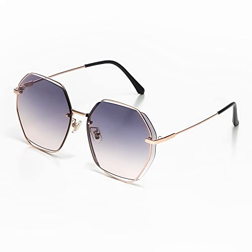 isheep Hexagonal Gold Metal Sunglasses for Women & Men, Retro Vintage Style with HD Nylon Lenses, 100% UV400 Protection, Impact Resistant, Fashion Eyewear2