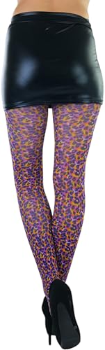 Image of ToBeInStyle Women's Vibrant Multicolor Animal Print Pantyhose Assorted Hosiery