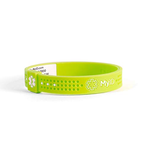 myID Sport Silicone Bracelet (Child, Neon Green)