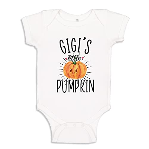 Gigi's Little Pumpkin Baby One Piece Or Toddler T-Shirt Cute Autumn Halloween Thanksgiving Baby Clothes