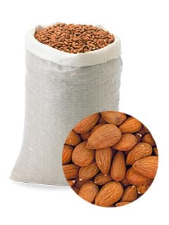 Amandes Communes avec Peau 12/14 - Calibre Moyen Polyvalent pour Cuisine - Sac de 25kg