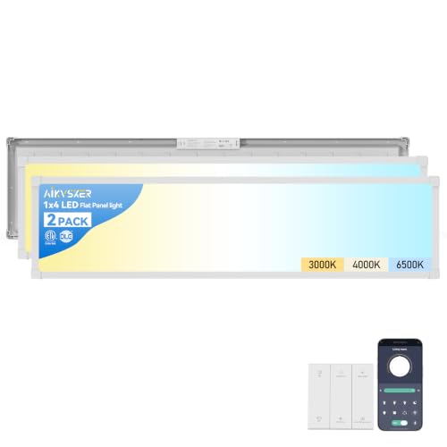 Image of AIKVSXER 1x4 LED Flat Panel Light Surface Mount, 2.4G Switch & App, 2 Pack