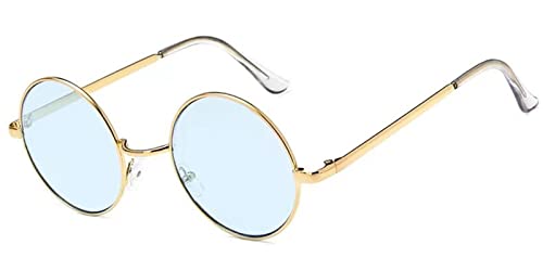 LHSDMOAT Lunettes de soleil mode pour hommes femmes, lunettes de soleil rondes rétro John Lennon, lunettes de soleil hippie vintage Nerd
