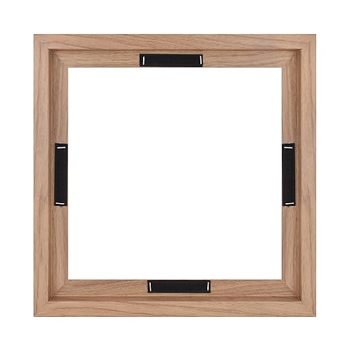 Image of MCS Canvas Float Frames 12x12 Frame, Walnut Woodgrain Square for Finished Canvases, Vertical & Horizontal Wall for Canvas Paintings (1-Pack)