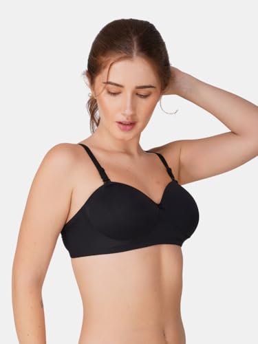 Image of BEWILD Women Balconette Bra | Lightly Padded Comfort | Soft Breathable Cotton Fabric | Seamless Design | Wirefree Comfort | Supportive Fit | Stylish Underwear