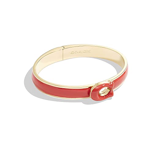Coach Signature Tabby Bangle Bracelet Orange/Gold One Size #TOP1
