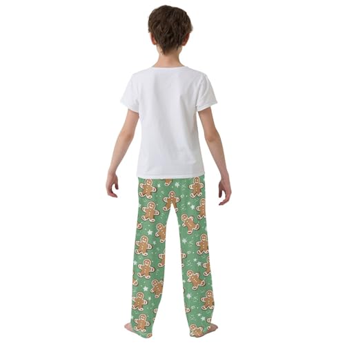 Boys' Pants Star Gingerbread Man Green Long Bottoms Jogger Pants Elastic Waist Trousers with Pockets S-XL3