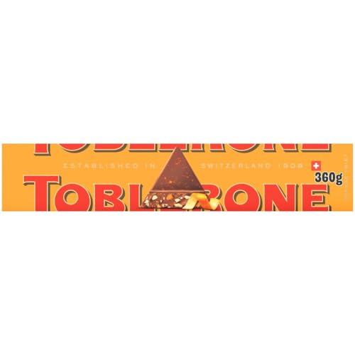 Toblerone Orange Twist Chocolate Bar, Swiss Chocolate with Honey and Almond Nougat, Christmas Treat for Gifting, or Sharing, 360 g (Pack of 1)