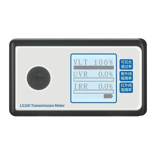 Medidor de UVB, Medidor de transmisión de película solar portátil LS160 Prueba de tinte de ventana con rechazo de rayos ultravioleta e infrarrojos Transmitancia de luz visible(LS160)