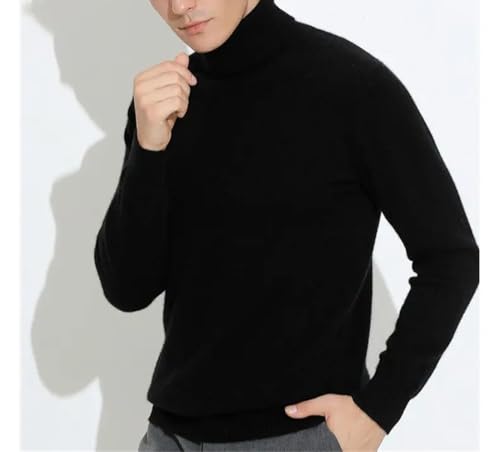 Men’s High Neck Sweater Cotton Blend Knit Pullover Winter Basic Warm Slim Jumper3
