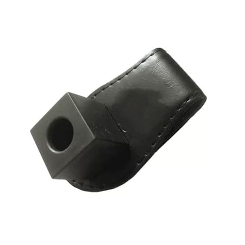 Helilyco Soporte de tiza para billar para billar, funda magnética de cuero con caja de plástico compatible con la mayoría de marcas de tiza, accesorio de billar portátil, negro y negro