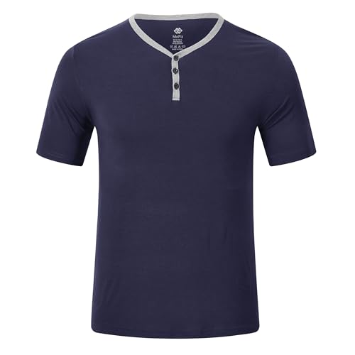 MoFiz Mens Pajama Sets Short Pijama 2 Piece Summer House Lounge Sleep Sets Pj's Lightweight Night Suits Comfy Soft2