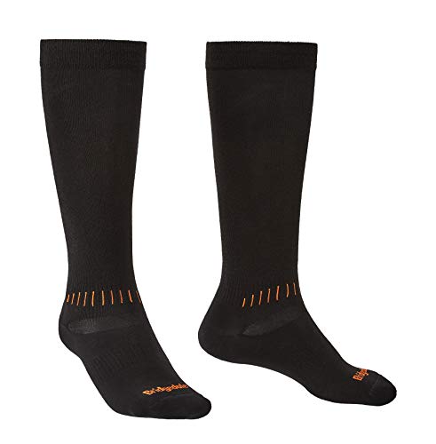 Bridgedale Men's Race Fit Ski Socks, Black/Orange, Large