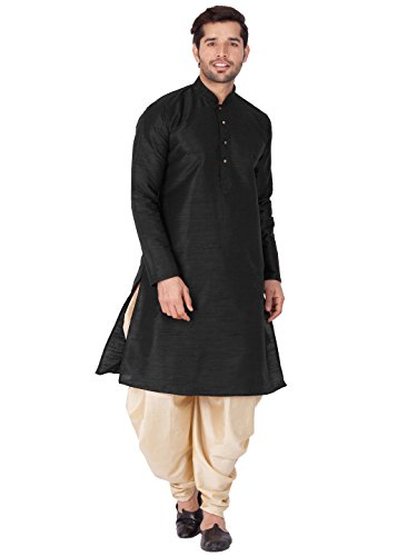 Image of VASTRAMAY Men's Silk Blend Kurta and Dhoti Set