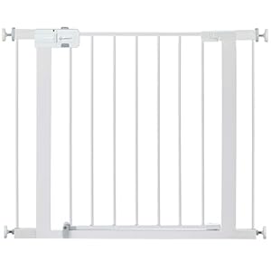 Safety 1st Easy Install Walk Thru Baby Gate for Doorway With Door, Dog Gates, Fits 29″-38″, Easy Install 28″ Tall, White