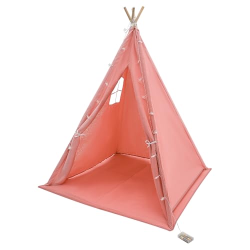 Tente tipi pour enfant pliable pour optimiser l'espace de jeu rose - 3