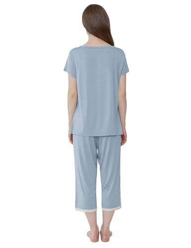 Image of Joyaria Cooling Pajamas Bamboo Viscose Lightweight PJs Set Women Wicking Sleepwear for Night Sweat S-XXL