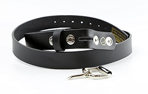 Genuine Leather Mens Heavy Duty Black Leather Belt 1 1/4" Wide2