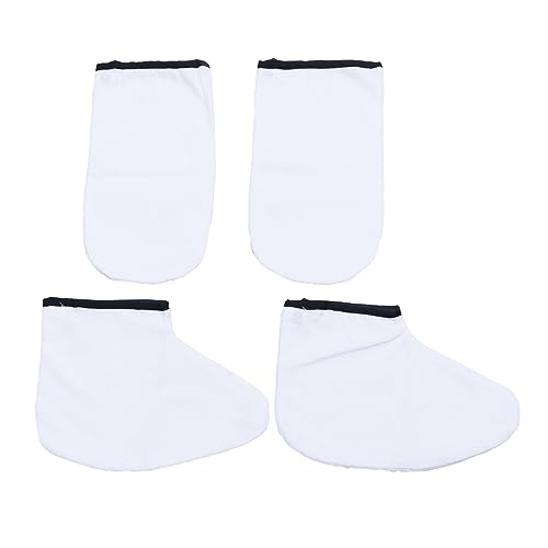 FOMIYES 2 Pairs Insulated Paraffin Wax Gloves and Covers Cotton for Hand and Feet Bath Treatment Cozy and Washable Therapy Mitts for Relaxation and Nourishment