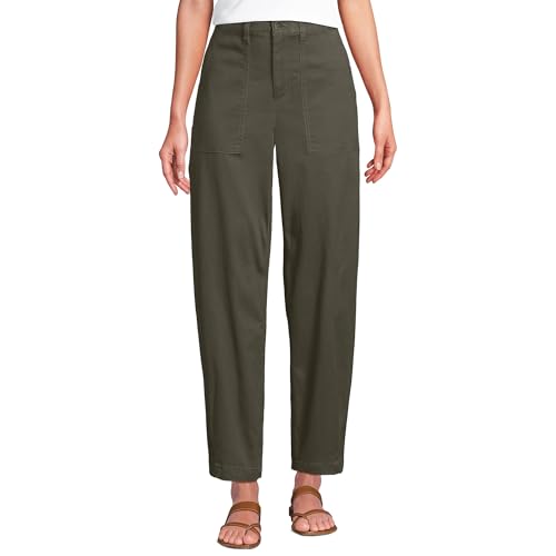 Lands' End Women's High Rise Barrel Leg Chino Pants