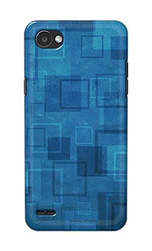 Image of Printed Hard Back Cover Case for LG Q6 | LG Q6 Plus Back Cover (Plain Azure Blue) -1302