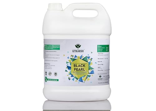 Image of Utkarsh Black Pearl - L (Biologically Activated Liquid Humic Acid 12% & 3% Fulvic Acid), Promotes Plants Growth, Stronger Roots, Improves Flowering & Fruiting, Biostimulant (5 Liter; Pack of 1)