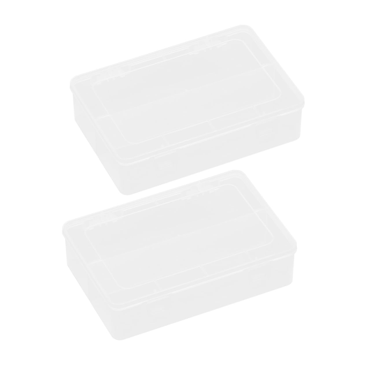 KOMBIUDA Plastic Storage Organizer 2 Compartment Toy Storage Bin Lids Clear Boxes for Toys