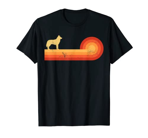 Siberian Husky Retro Vintage 60s 70s Sunset Dog Lovers Hombres Camiseta