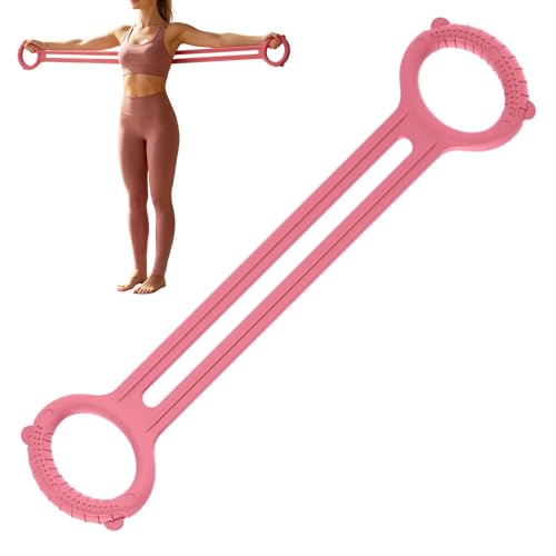 Bandas de resistencia con asas, figura 8 elástica de silicona con mango antideslizante, bandas de resistencia para entrenamiento de brazos, para interiores, hogar, gimnasio, fitness, yoga, pilates