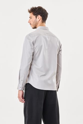 Image of SNITCH Men Formal Shirt | Slim Fit Long Sleeve Spread Collar Solid Design | Premium Cotton Blend & Breathable Fabric for Office & Casual Wear