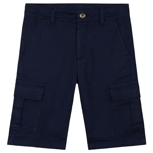 CityComfort Pantalón Corto de Carga con Bolsillos, para Niño (Azul Marino, 13-14 Años)